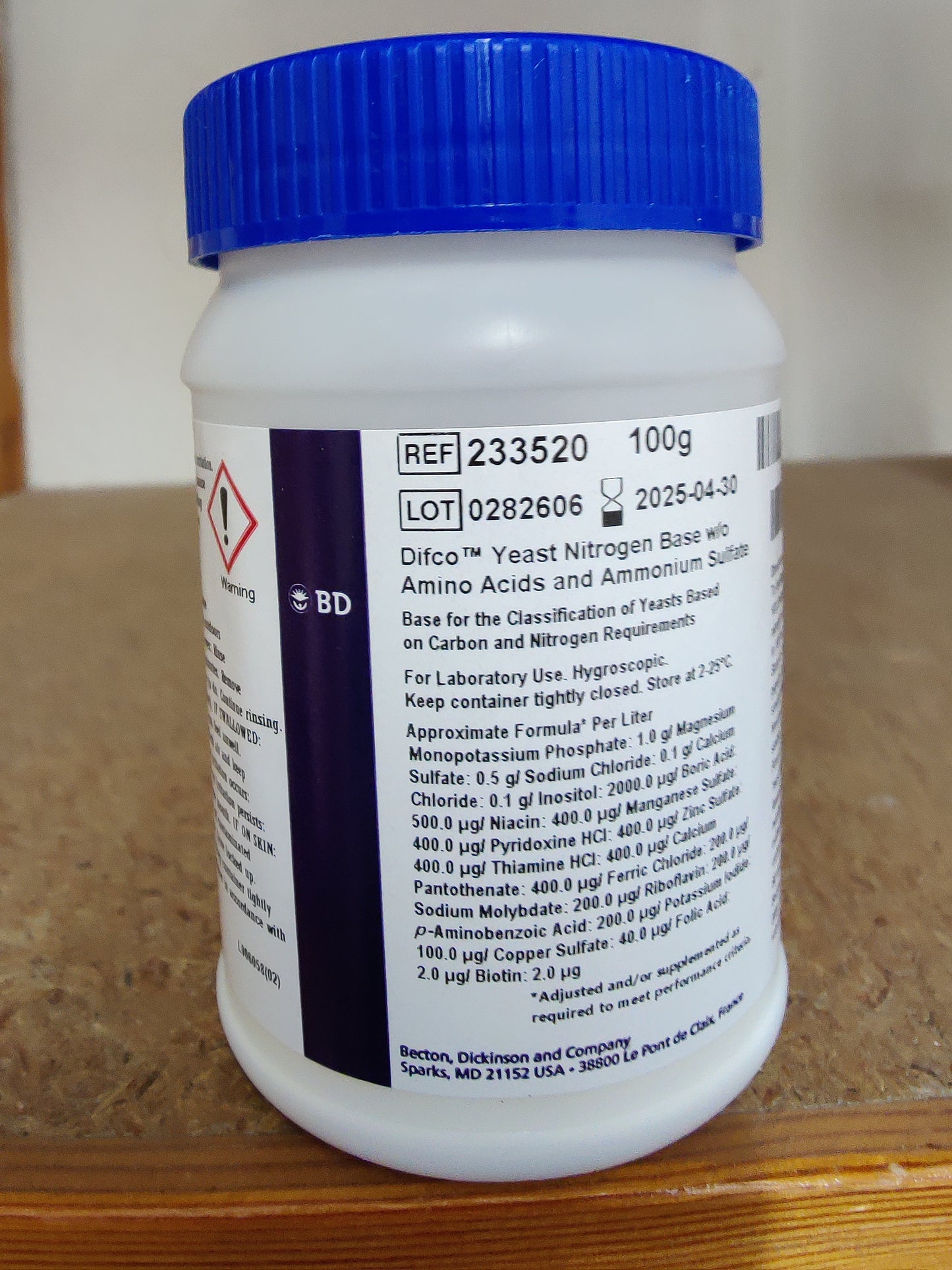 Hefe-Stickstoff (Basis) ohne Aminosäuren und ohne Ammoniumsulfat