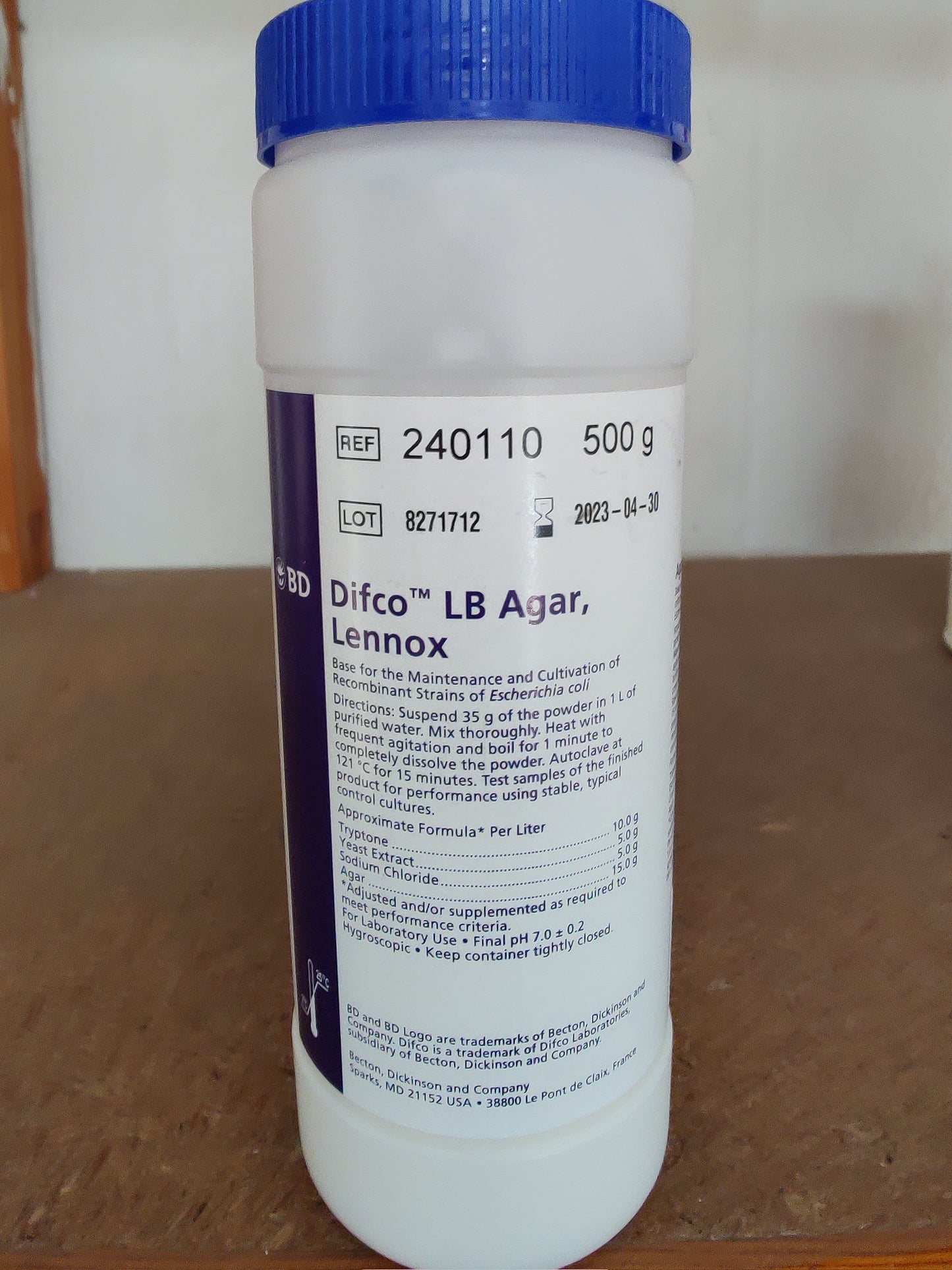 LB Agar nach Lennox